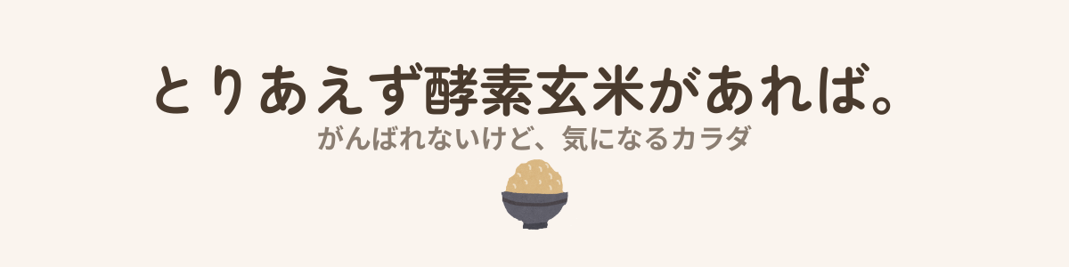 とりあえず発酵玄米があれば