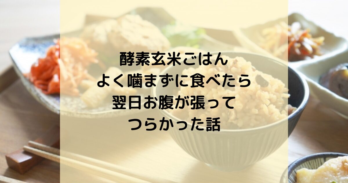 酵素玄米ごはんをよく噛まずに食べたら、翌日お腹が張ってつらかった話