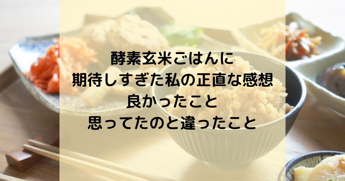 酵素玄米ごはんに期待しすぎた私の正直な感想｜良かったこと・思ってたのと違ったこと