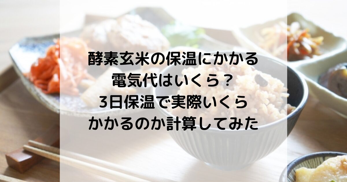 酵素玄米の保温にかかる電気代はいくら？3日保温で実際いくらかかるのか計算してみたの写真